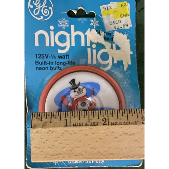 Vtg Frosty Snowman Night Light 1977 Christmas General Electric Plug In Works NEW - Picture 5 of 5